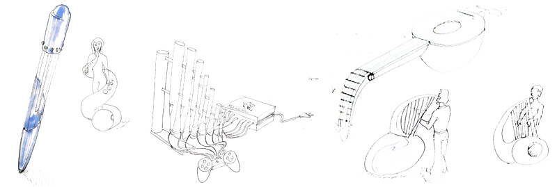 sony musicstation violine tuba röhroline guitar hypochonda tubaline harfe harfphon spantar posaune orgel rohrophon geigole stangophon rundoline Jonadesign Jona Design Zürich