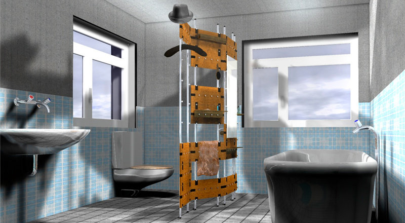 trennwand raumtrenner Badezimmer Sensible Roomservice W-45 Nassbereich Produktgestaltung Produktdesign Jonadesign Jona Design Zürich